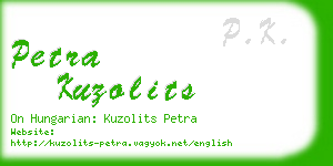 petra kuzolits business card